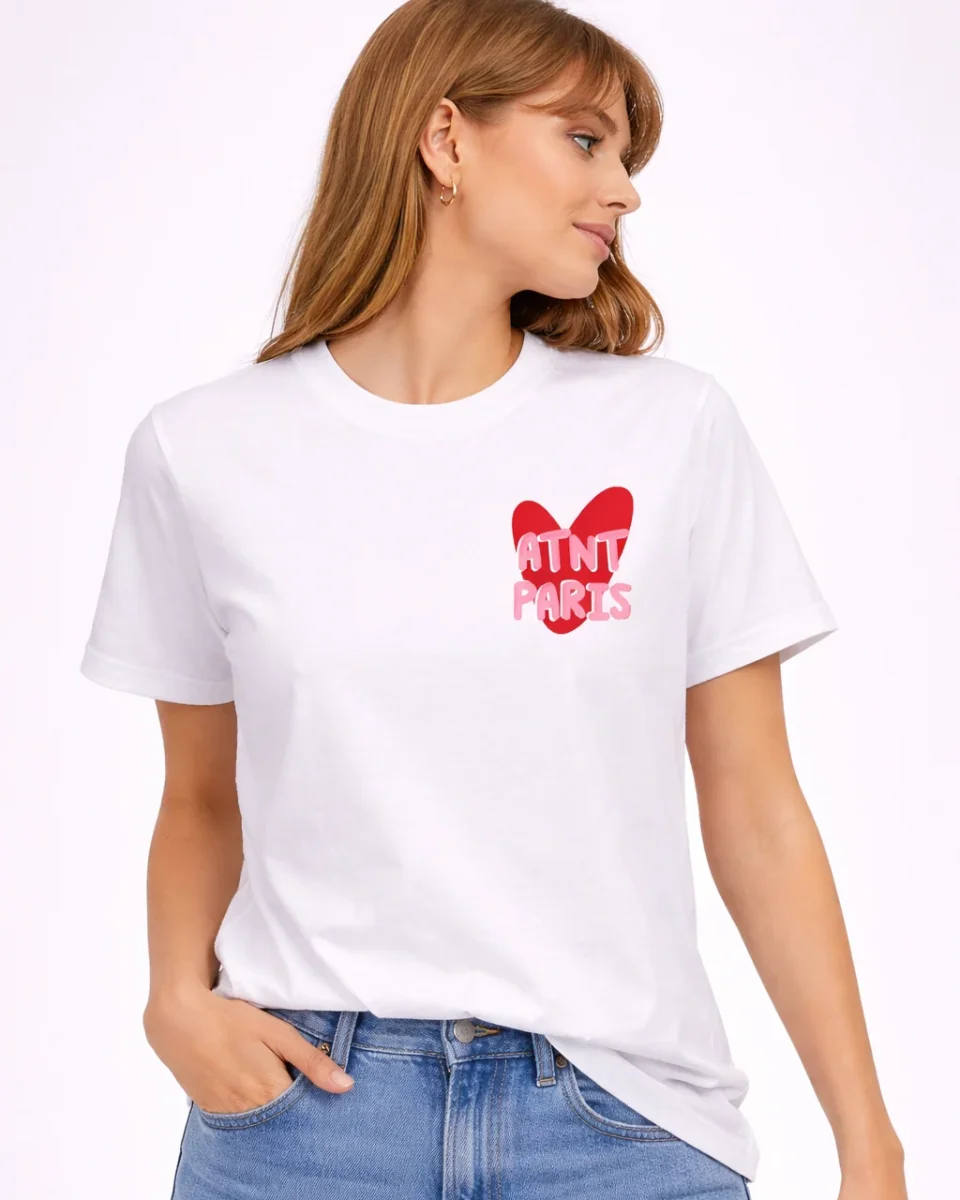 T-shirt Blanc Unisexe Trust love – Image 4