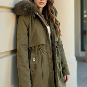 Parka chaude femme kaki