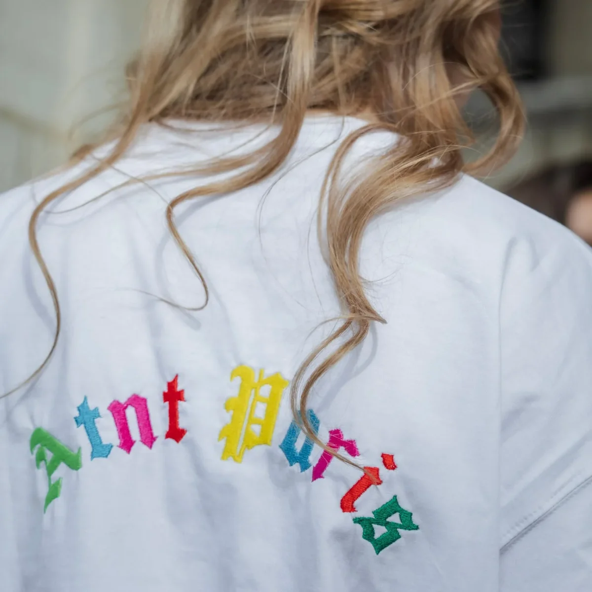 Atnt Color – Tee Shirt Oversize Blanc brodé